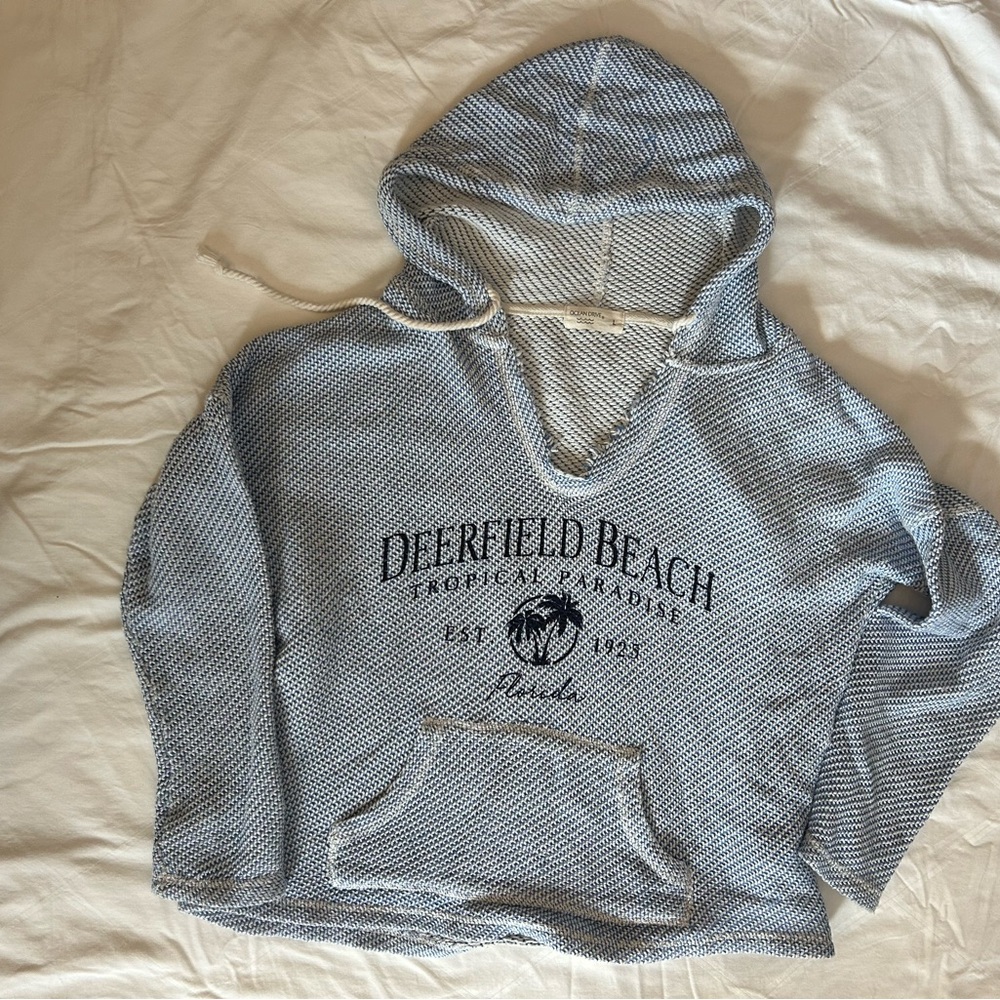 Ocean Drive Blue V-Neck Hoodie Sweater